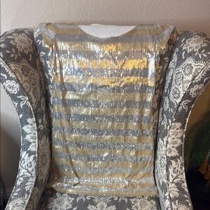 White House Black Market Gold and Silver Sequin Mini Dress
